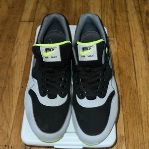 Nike Air Max 1 leather ‘black silver volt’